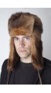 Polar polecat fur hat, Russian style